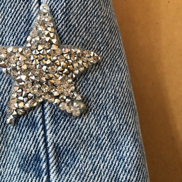 LF | CARMAR Alexander Ezra Rhinestone Star Side Stripe Distressed Jeans Size 24 - Picture 12 of 16